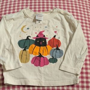 Hanna Andersson Cream Halloween Cat Shirt